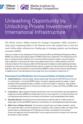 Publication: Unleashing Opportunity by Unlocking Private Investment in International Infrastructure